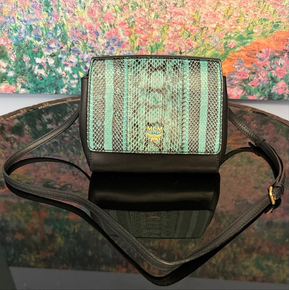 EUC Authentic MCM Leather and Python Crossbody Shoulder or Clutch Bag